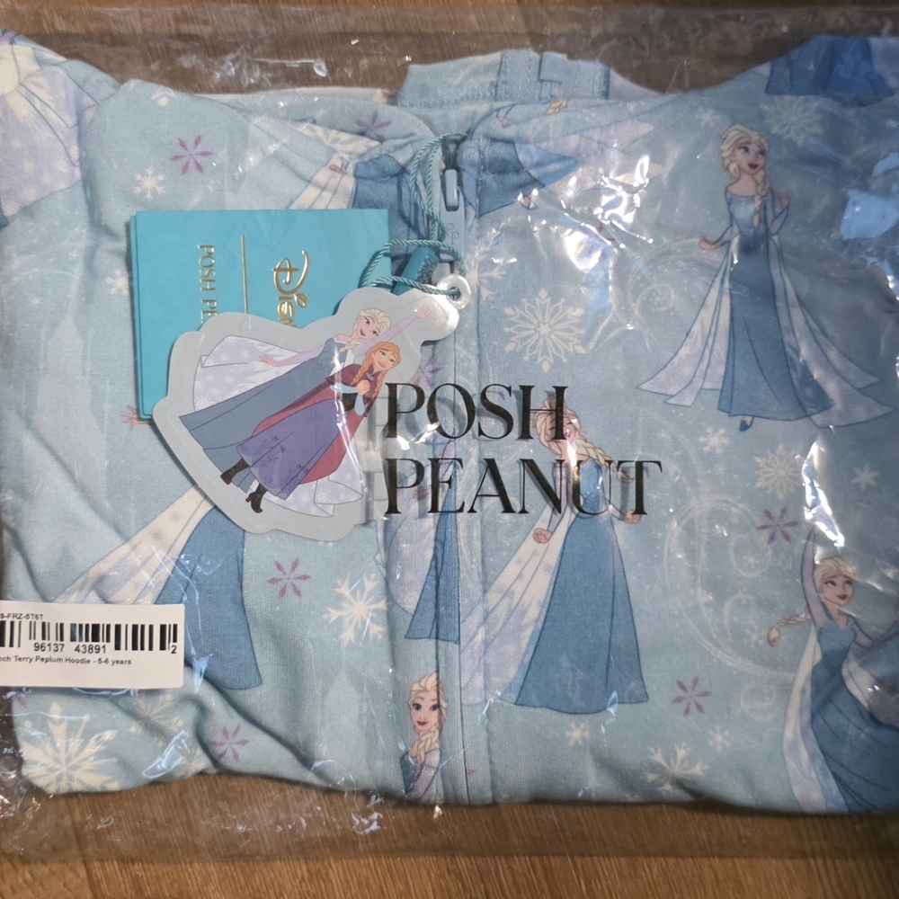 Posh Peanut Frozen Elsa French Terry Peplum Jacket 5/6 NIB
